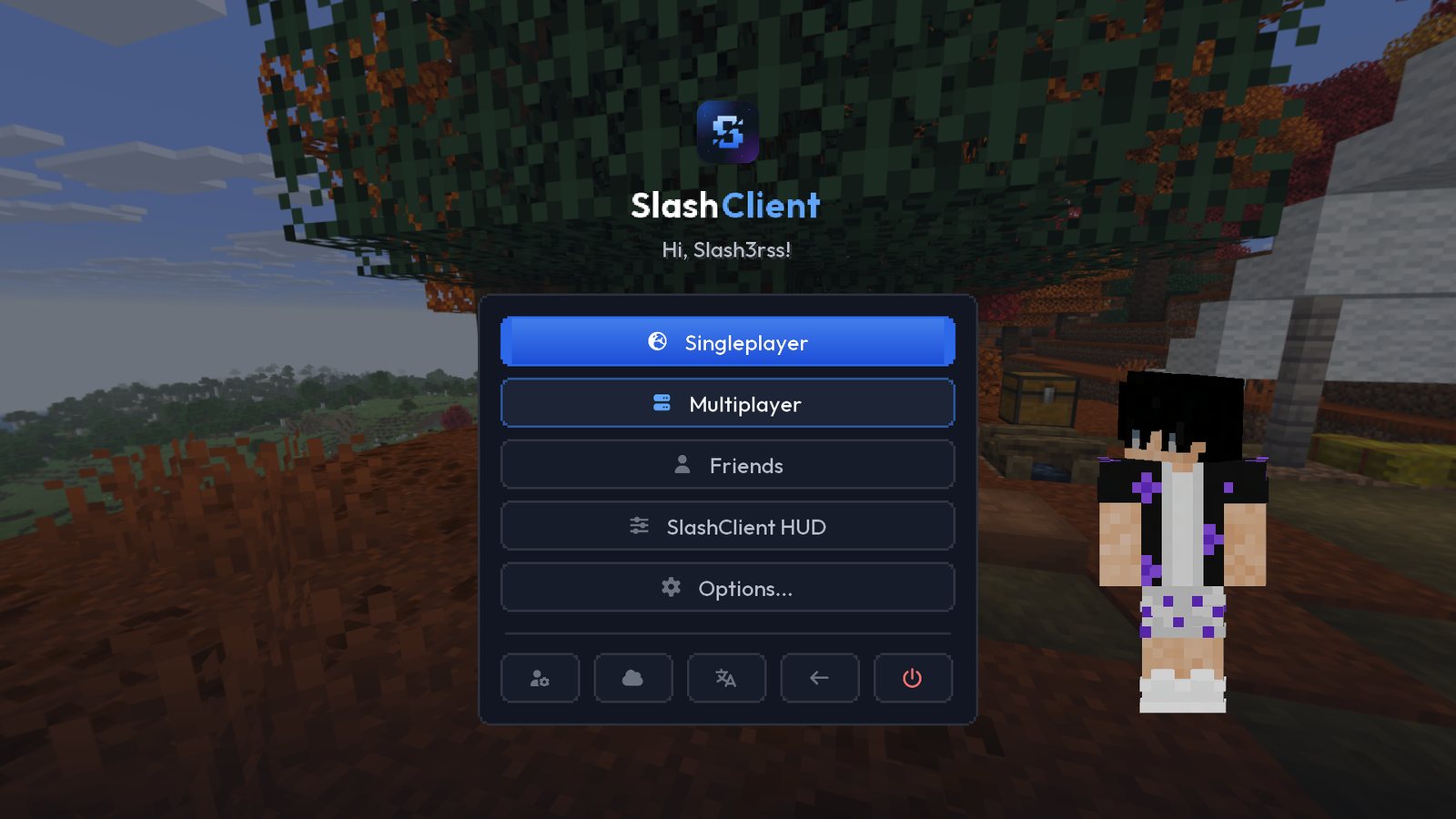 Menu główne SlashClient w grze